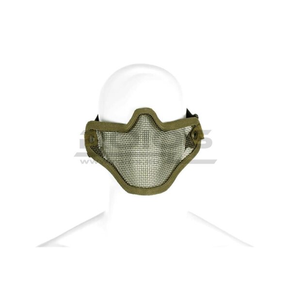 Halbmaske Stahlnetz - Steel Half Face Mask - OD - Olive Darb Green