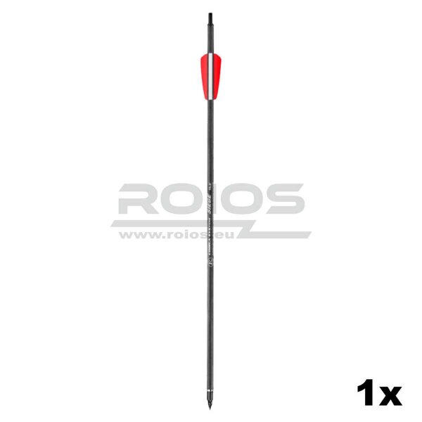 15.5 Zoll Carbon-Bolzen SIEGE - Schwarz - Vanes 2x Rot/ 1xWeiss (1 Stück lose)